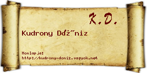 Kudrony Döniz névjegykártya